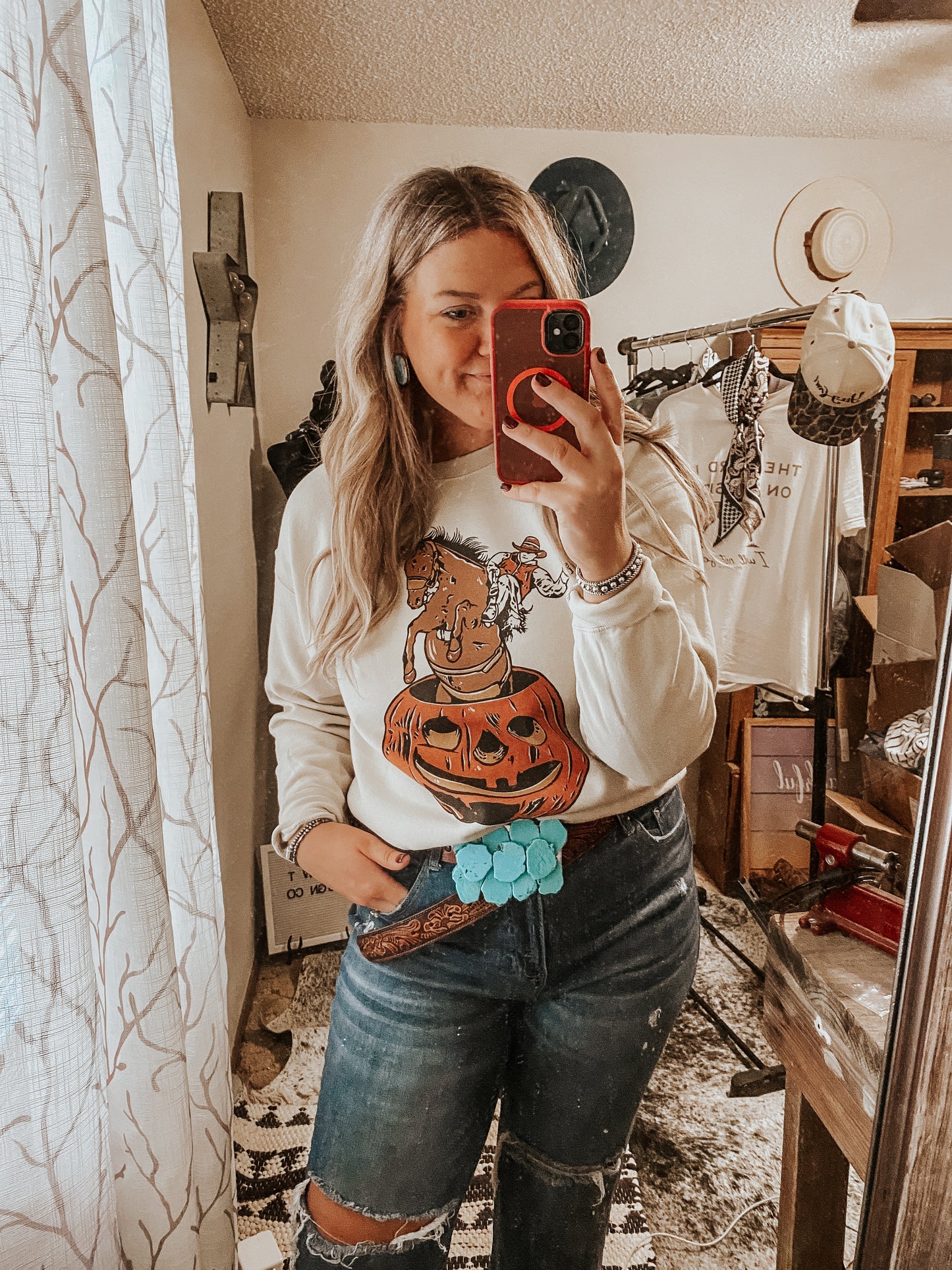 The Buckaroo Pumpkin Crewneck