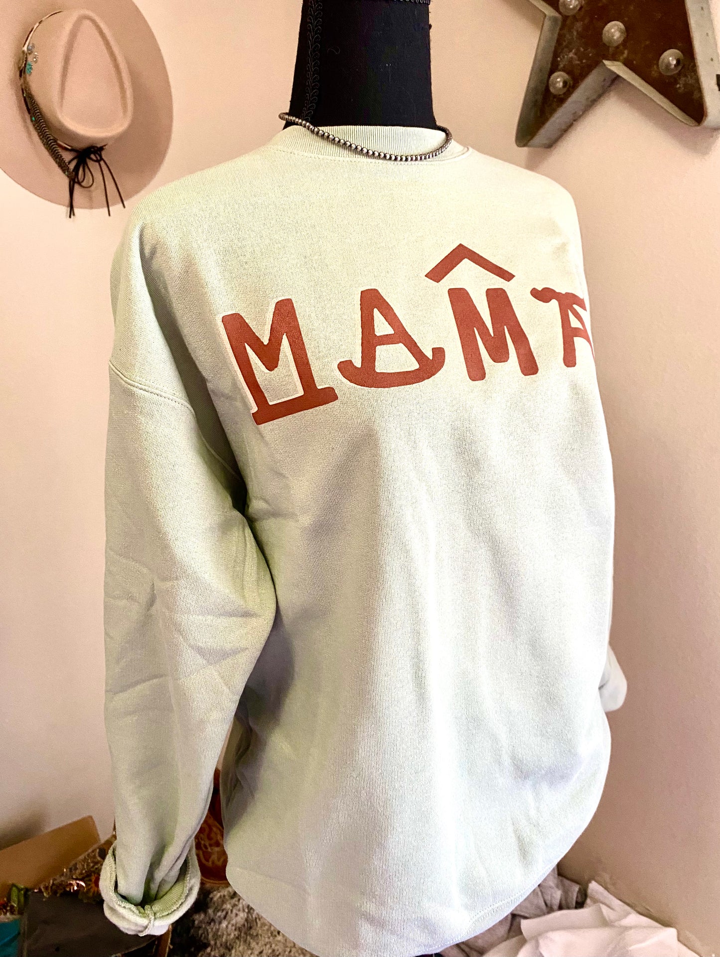 Branded Mama Sage Crewneck