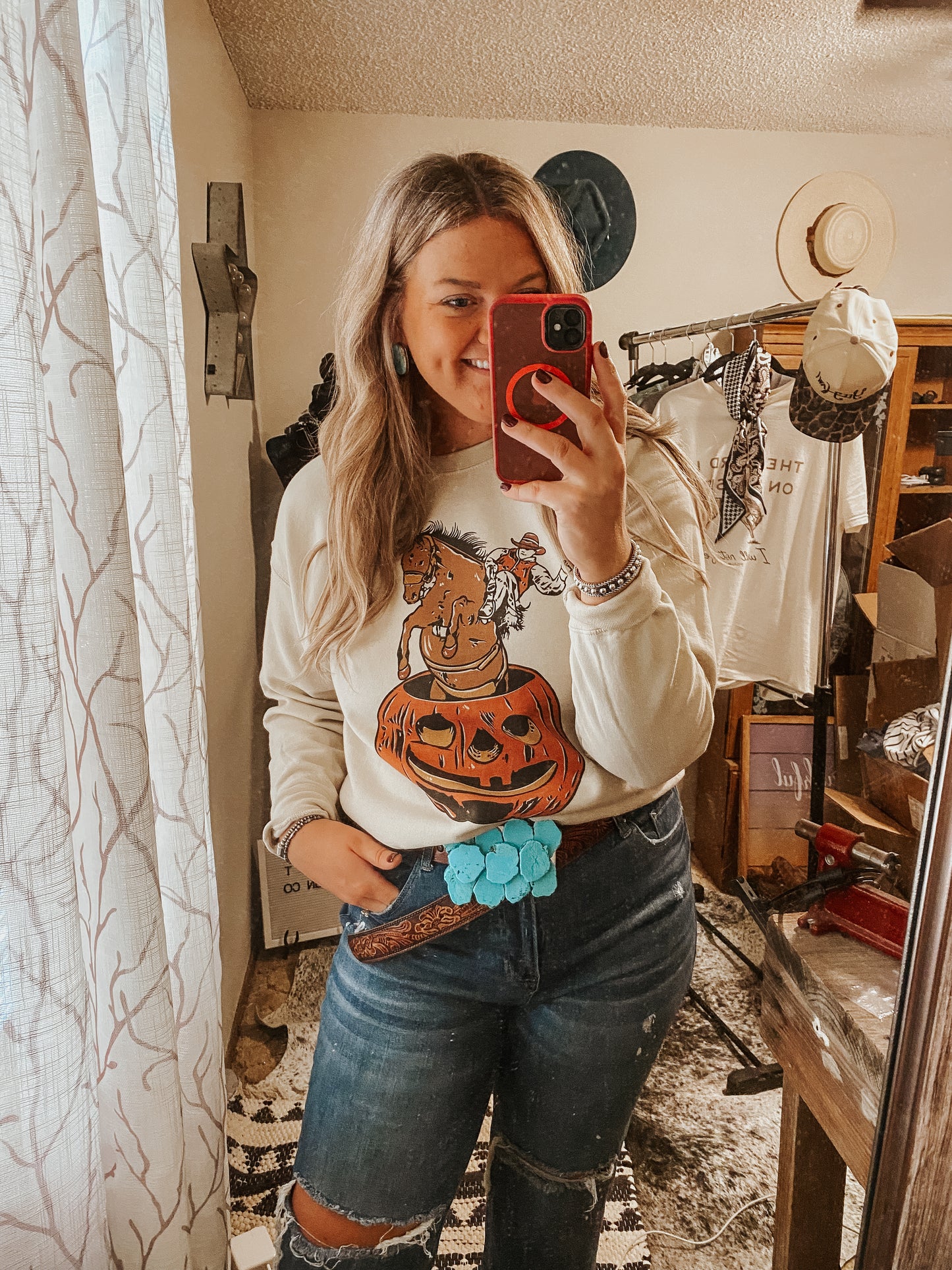 The Buckaroo Pumpkin Crewneck