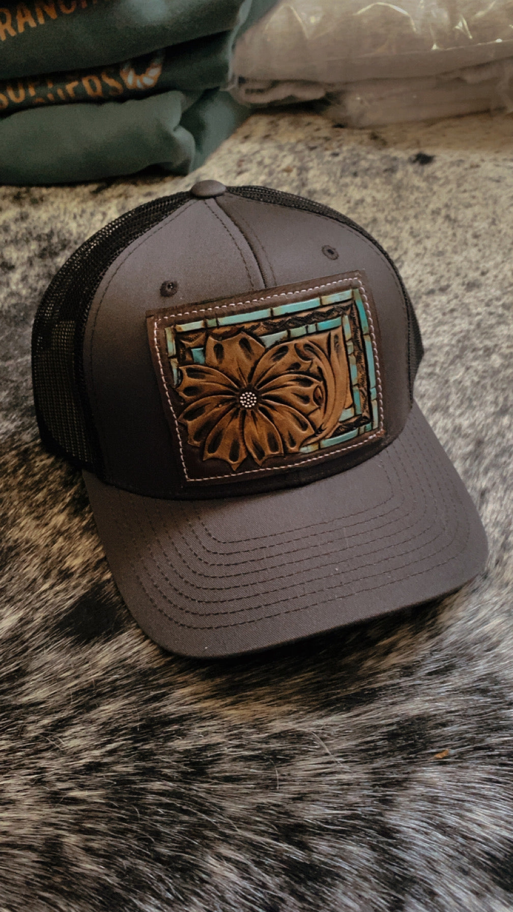 Tooled Leather Caps
