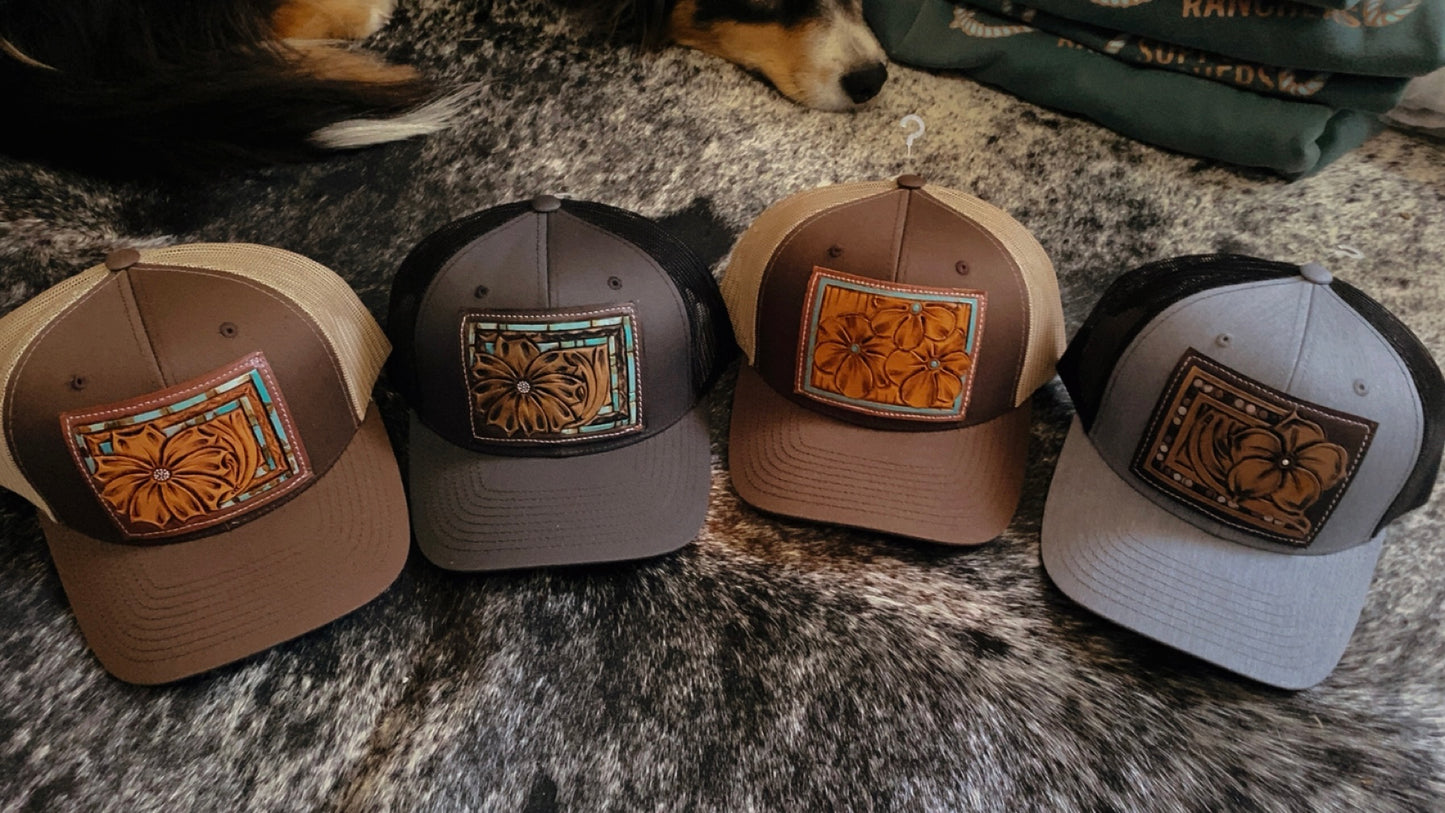 Tooled Leather Caps