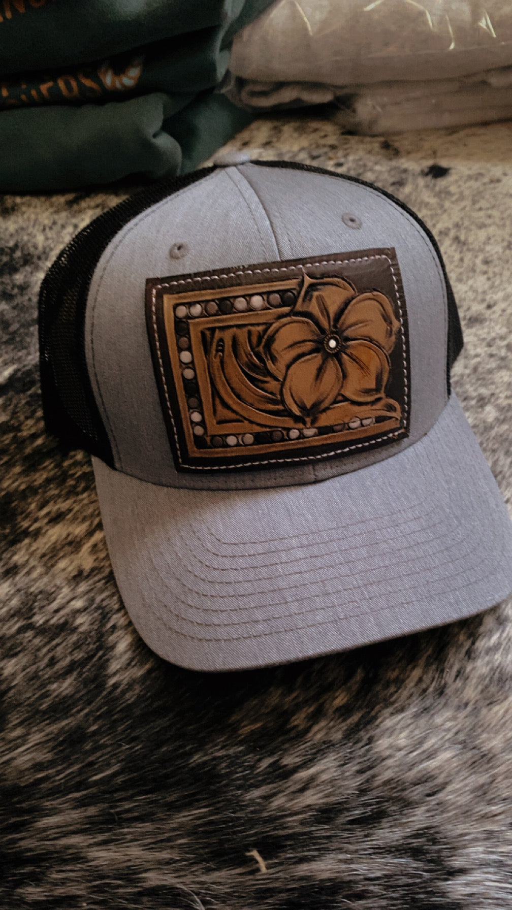Tooled Leather Caps