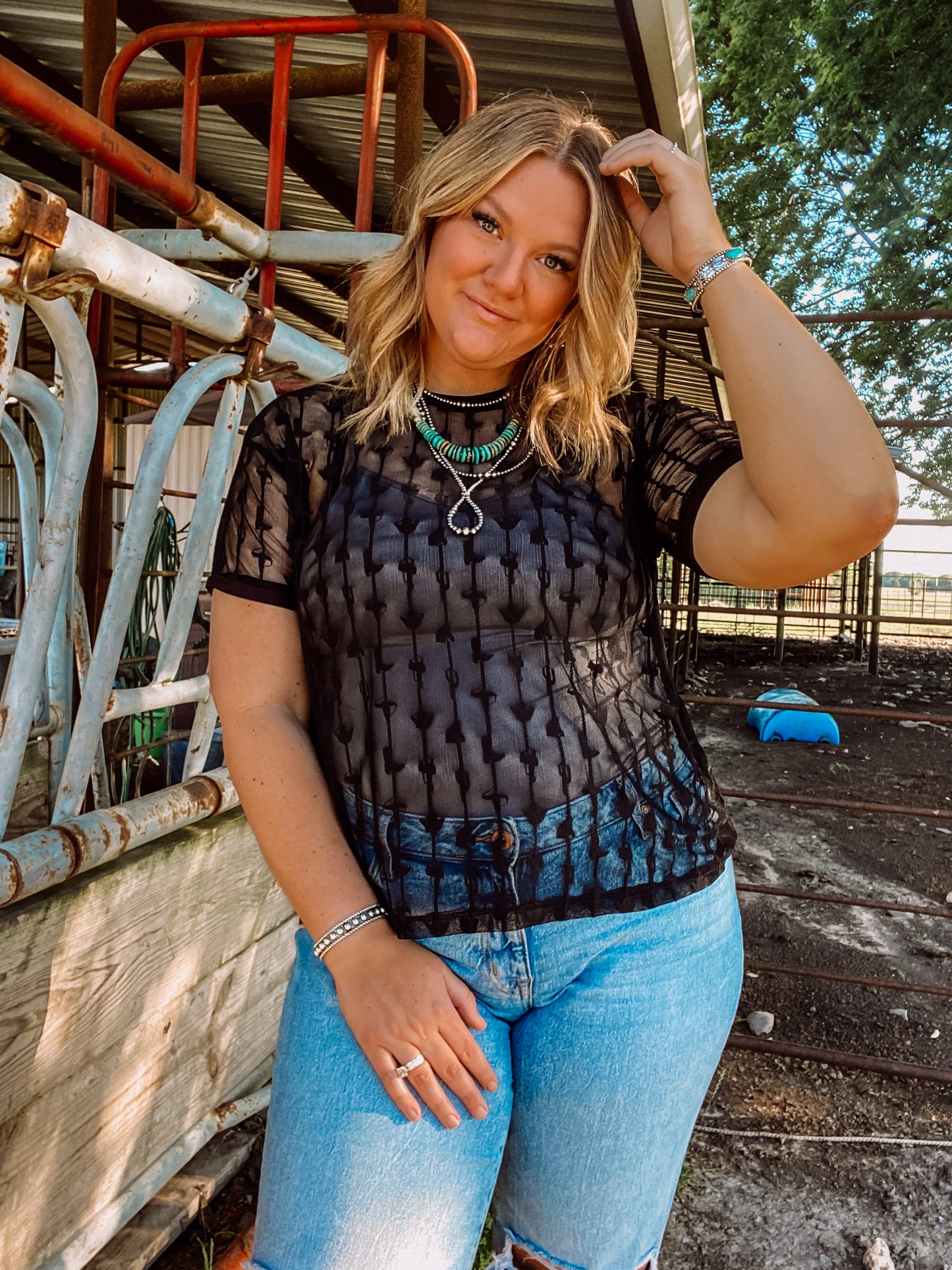 Cowtown Cutesy Mesh Top