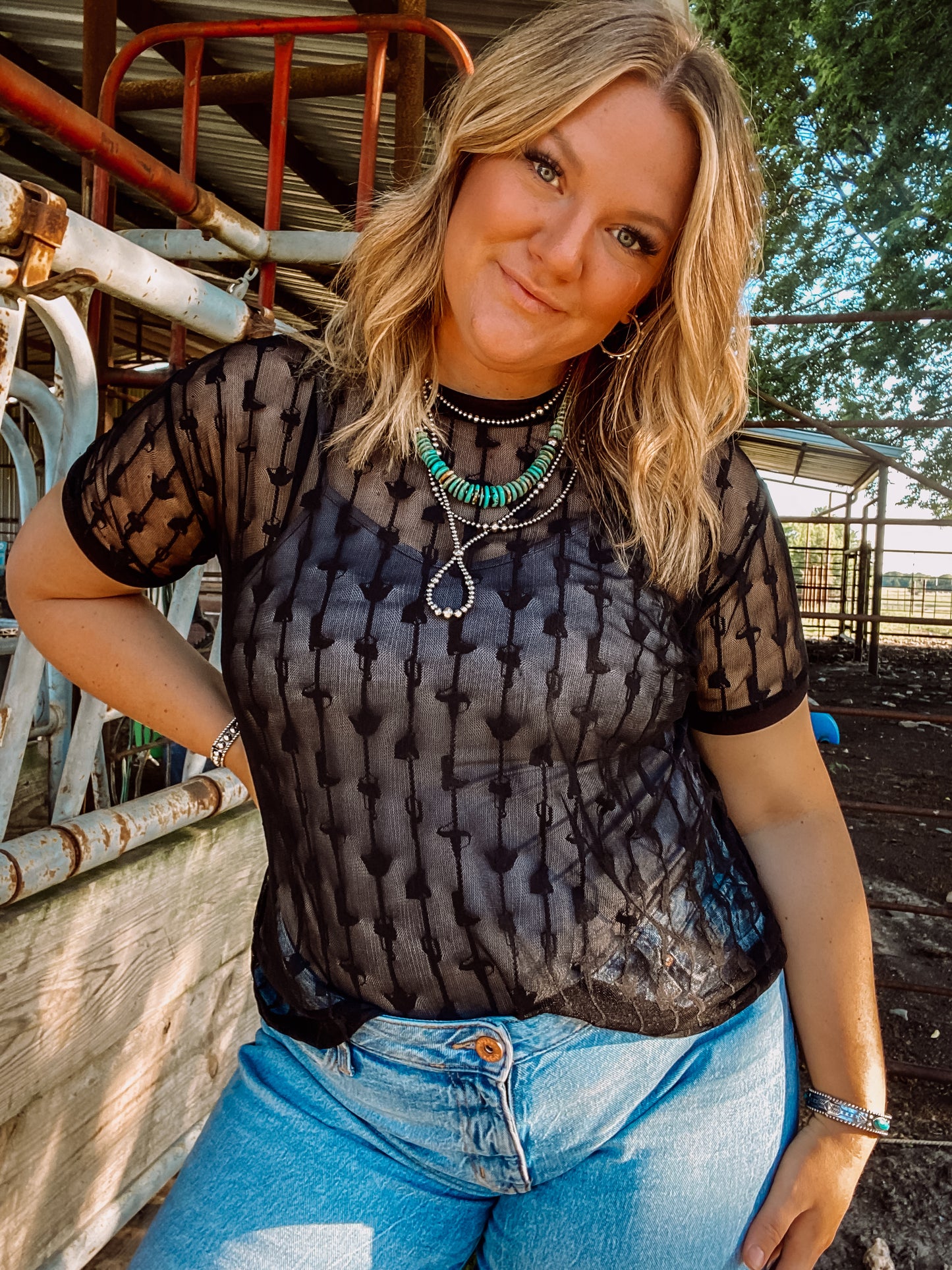 Cowtown Cutesy Mesh Top