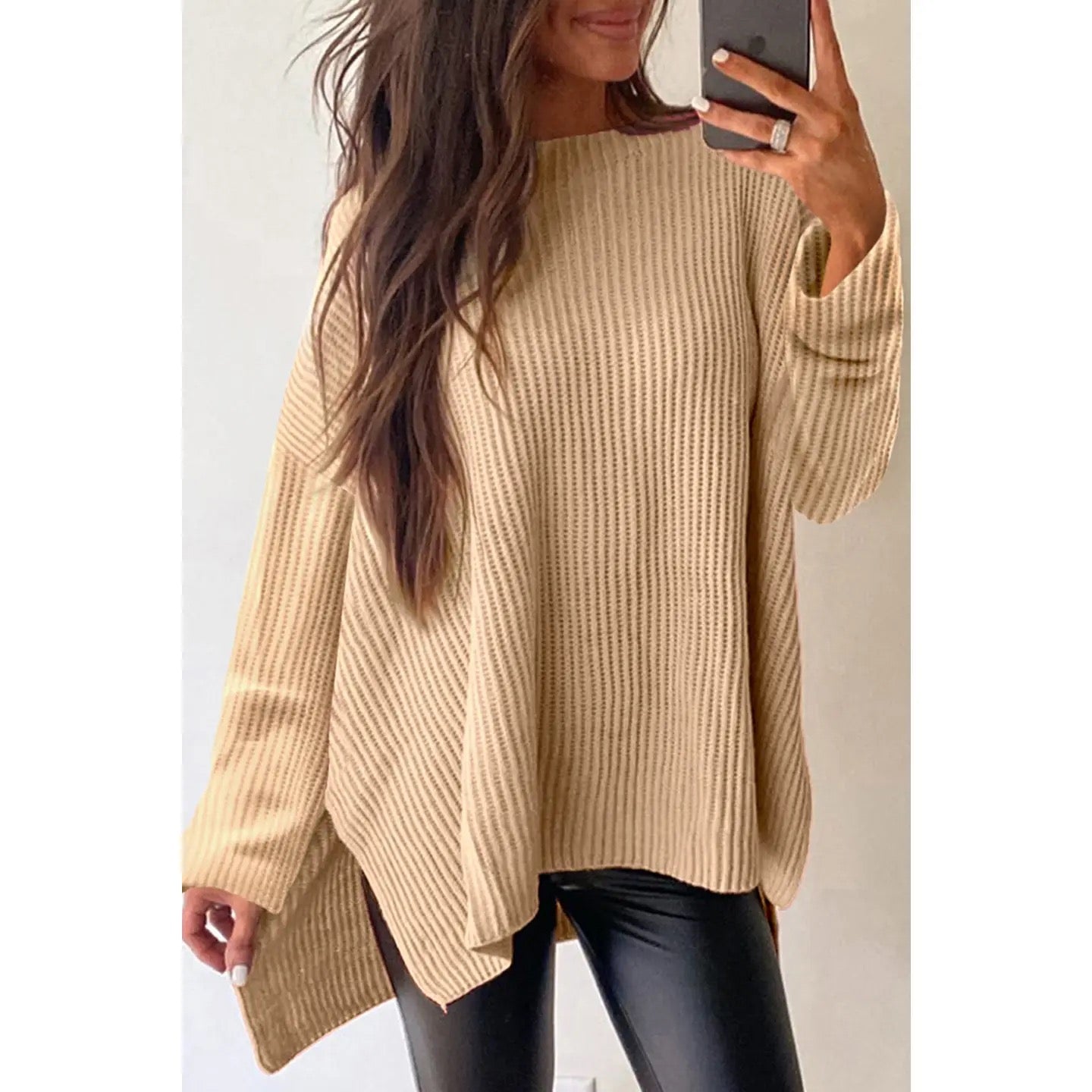 Side Slit Knit Sweater