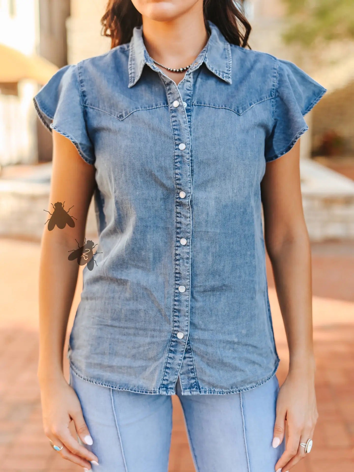 Dainty Denim Top