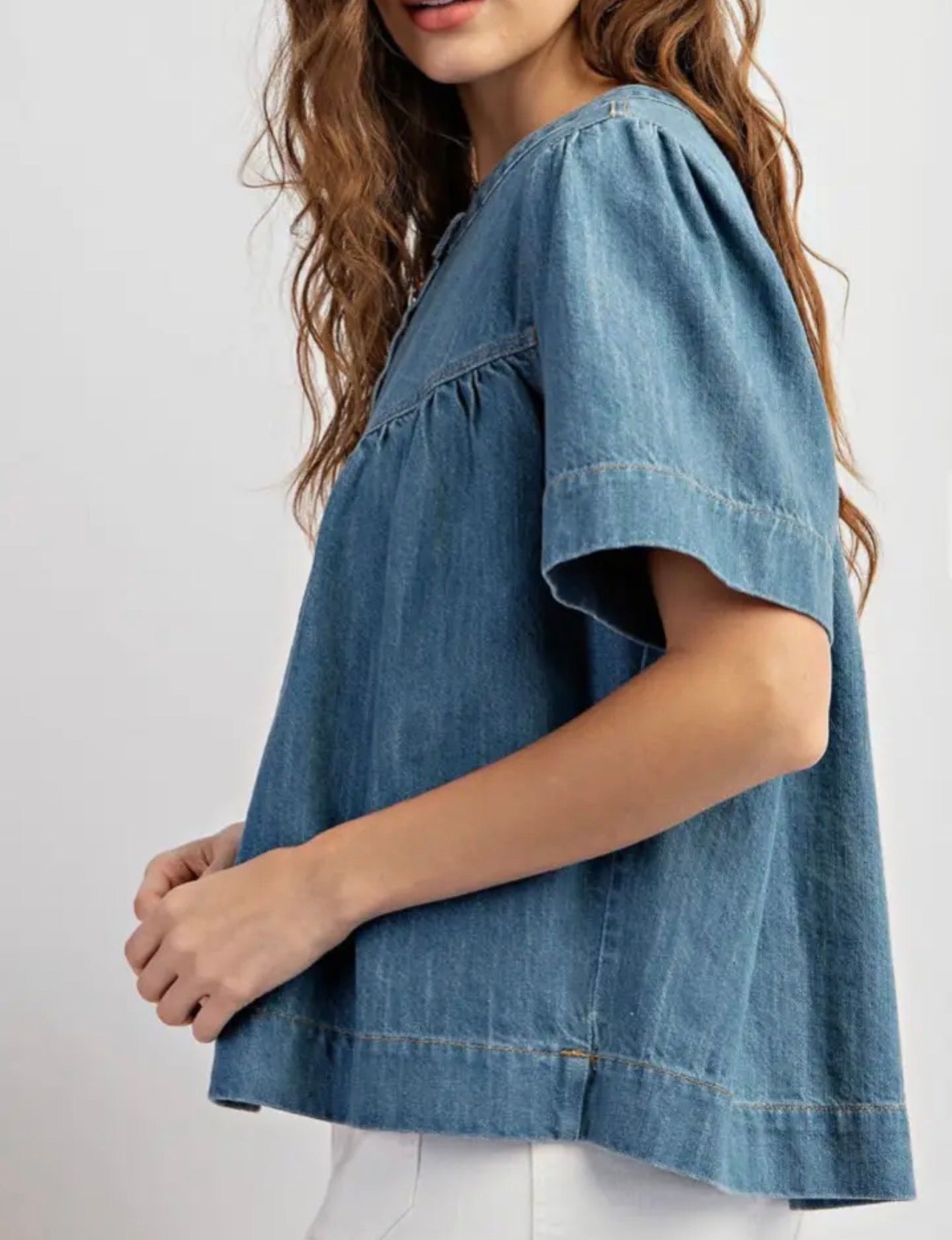 The Pop Your Collar Denim Top