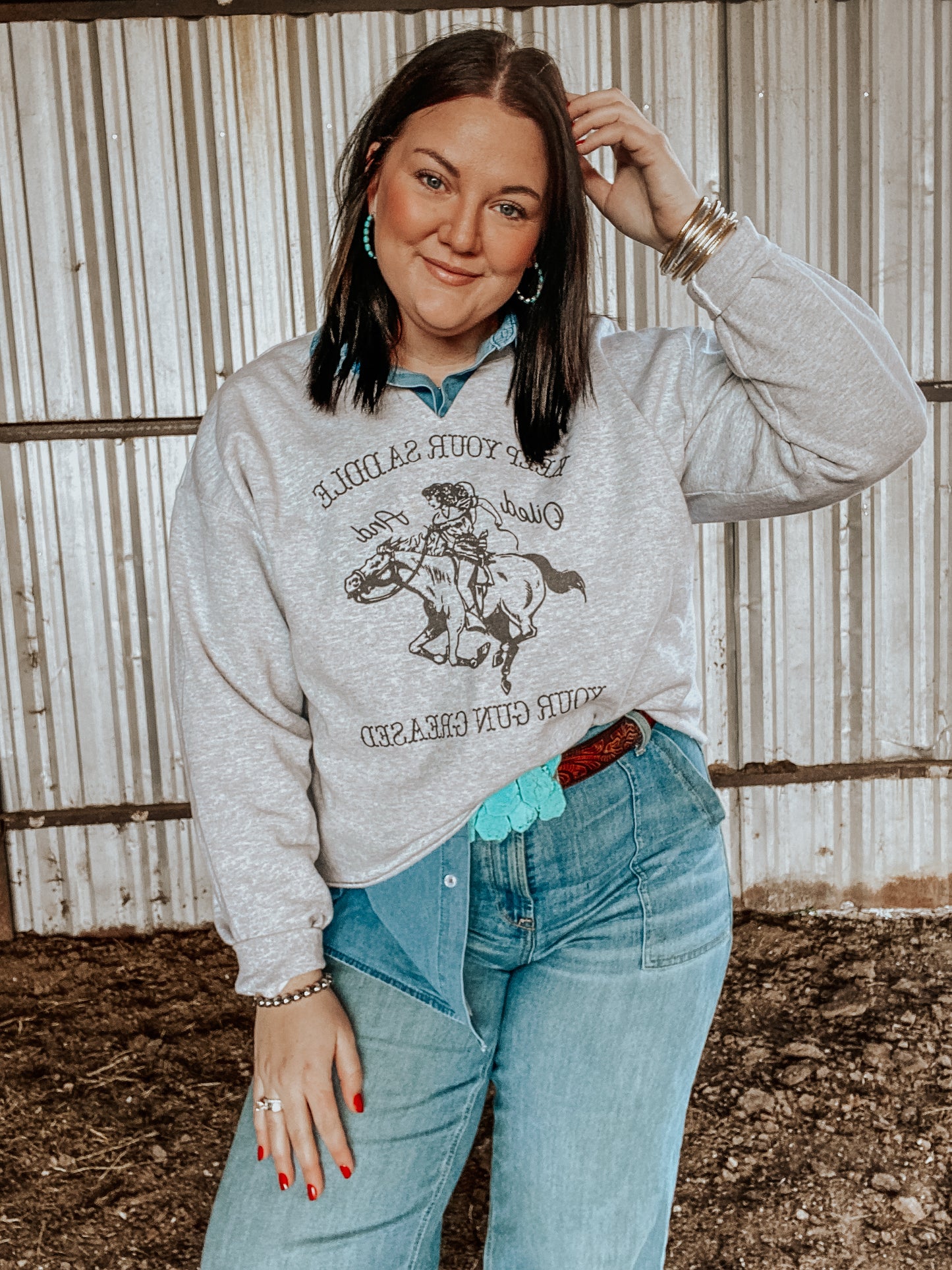 Saddle Oiled Graphic Sweatshirt