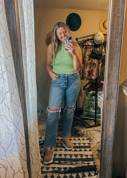 Cloud Basic Mock Tank - Lime