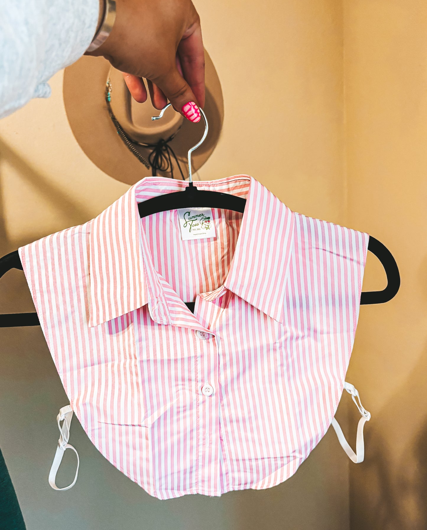 Pink & White Striped Collar