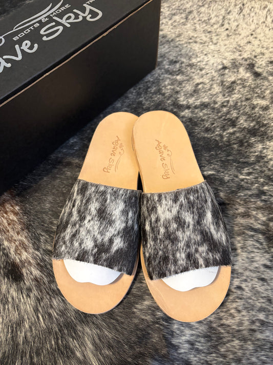 Nadia Cowhide Slides - Size 5