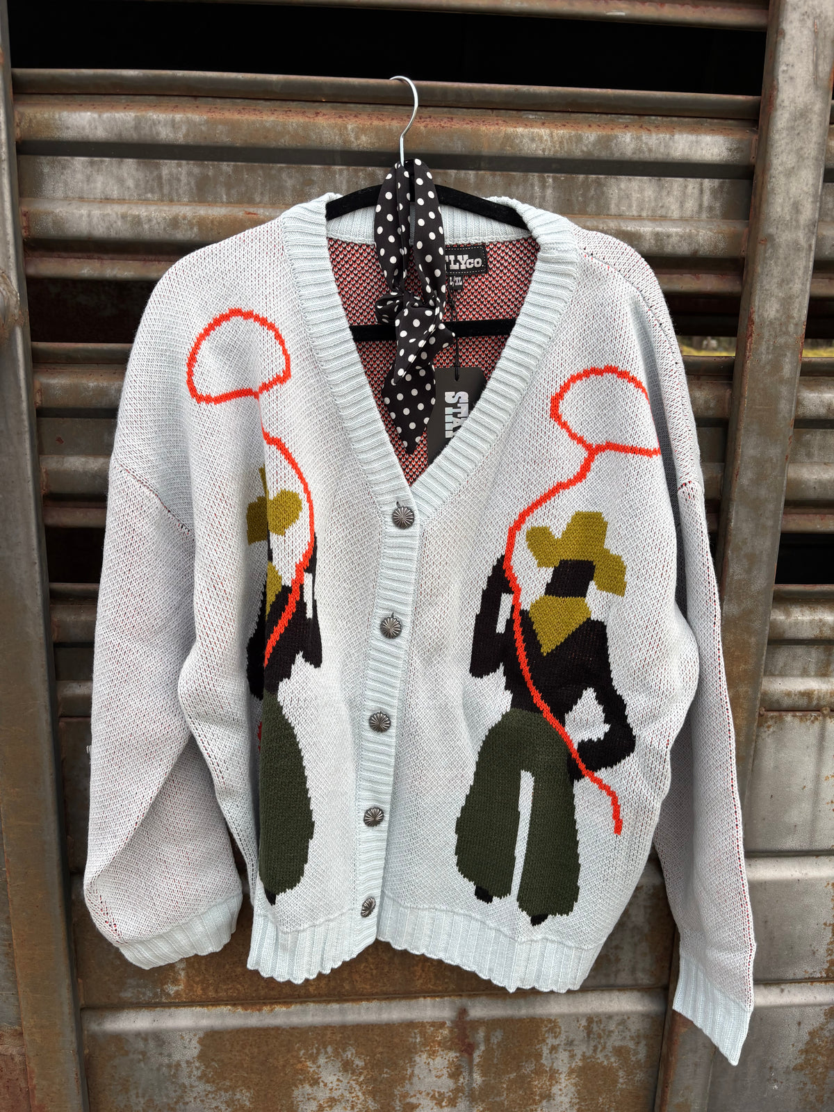 Black + White Polka Dot Twilly