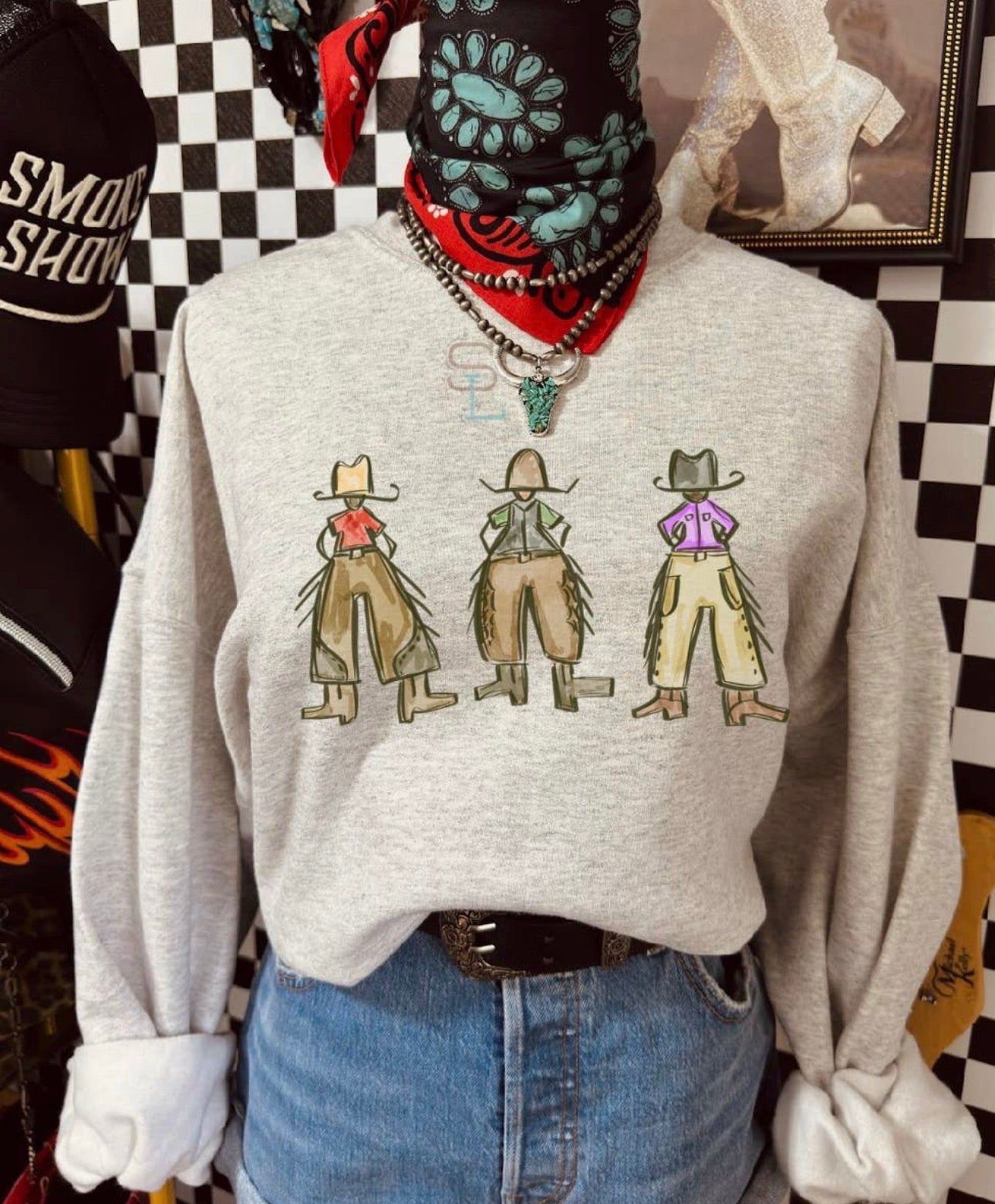 3 Kowboys Crewneck Ash PREORDER