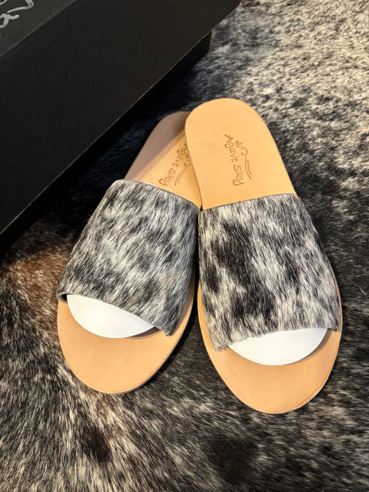 Nadia Cowhide Slides - Size 9 (B)