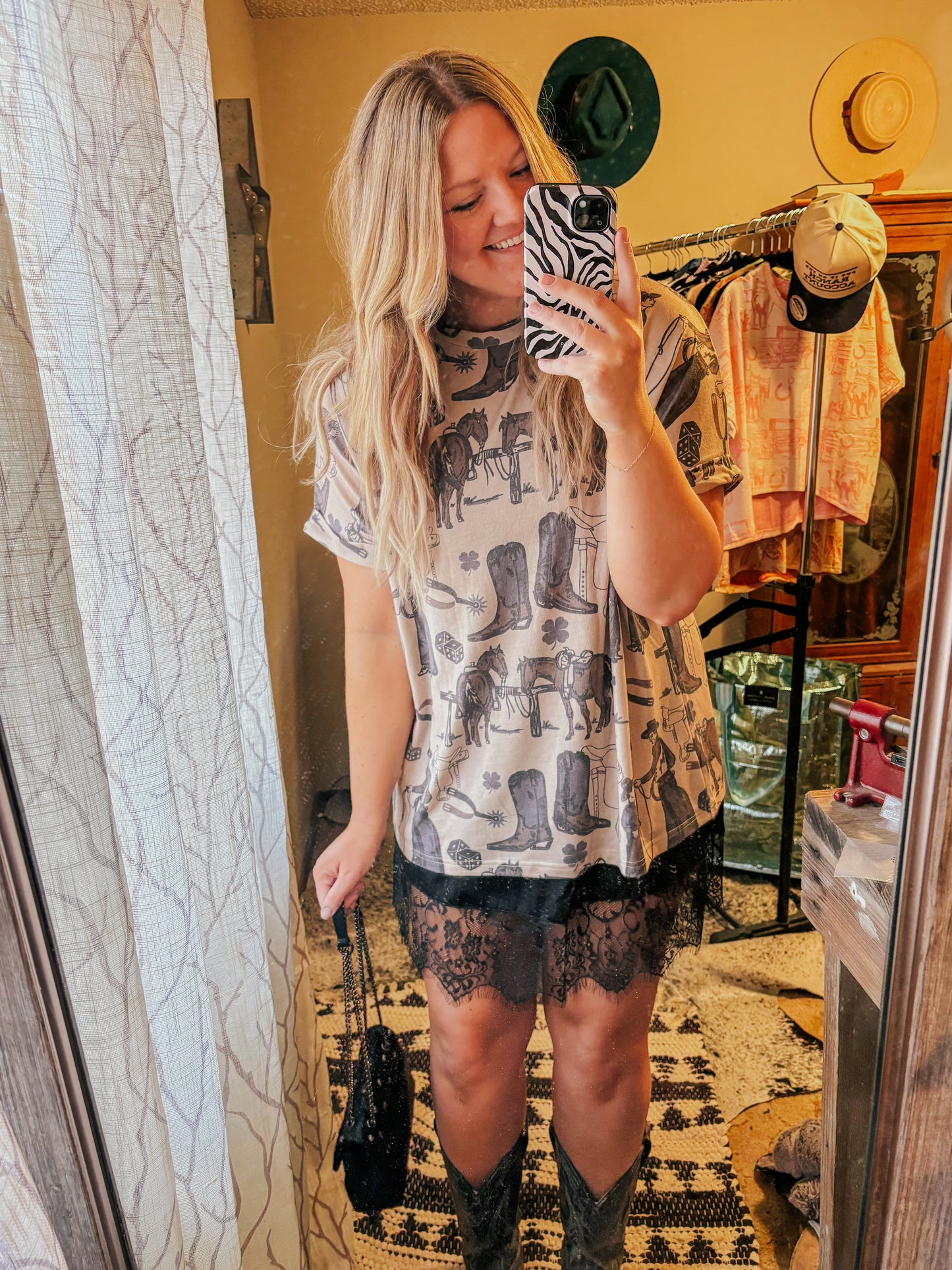 Lace Extendy Skort Black