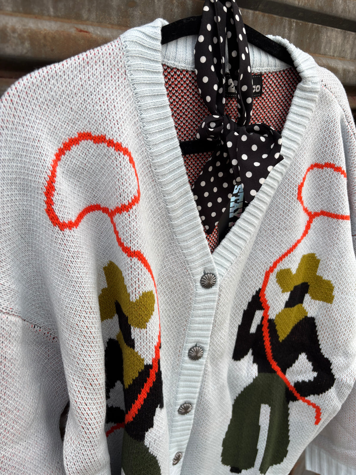 Black + White Polka Dot Twilly
