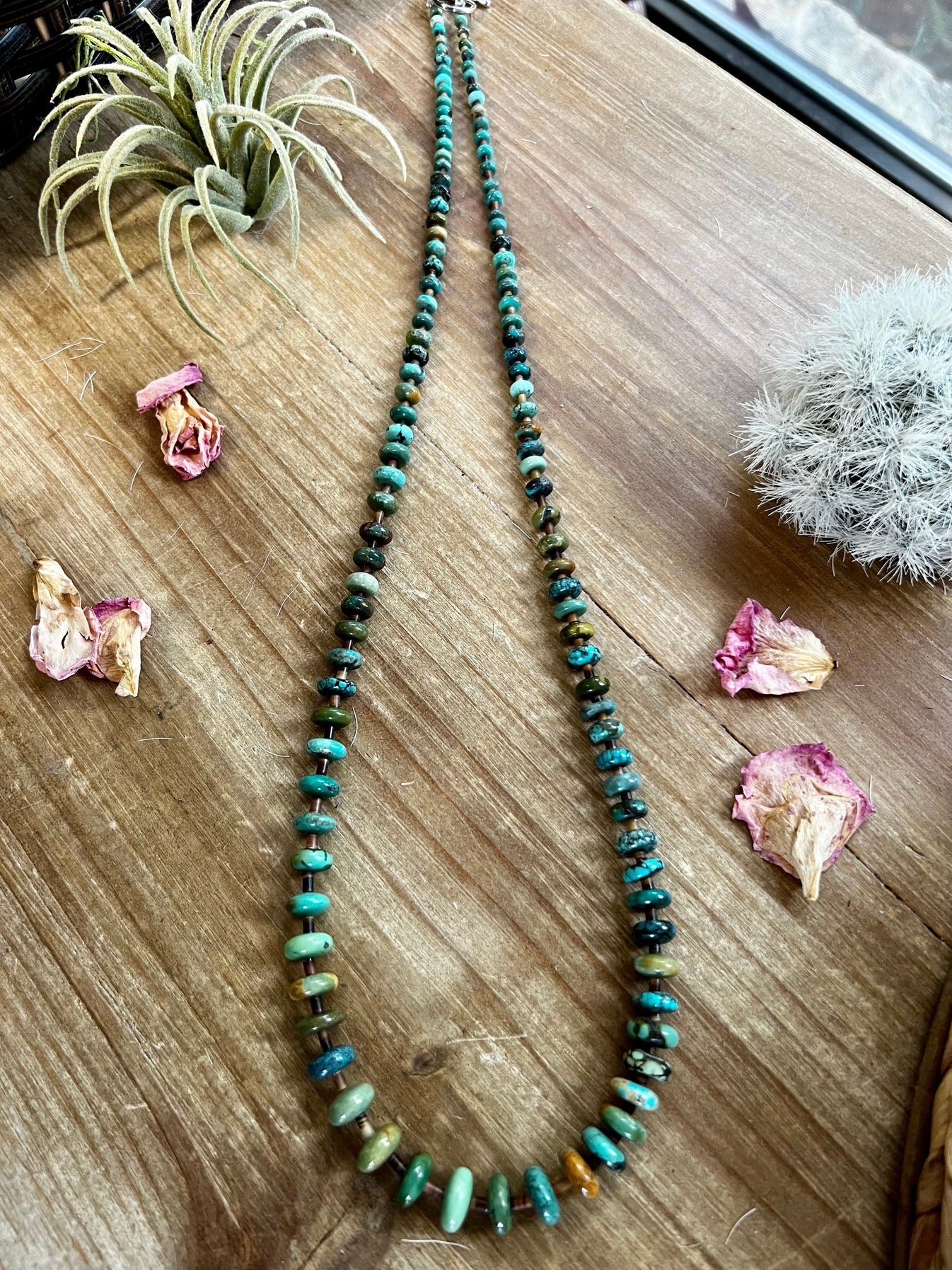 22" Turquoise Rondelle Necklace